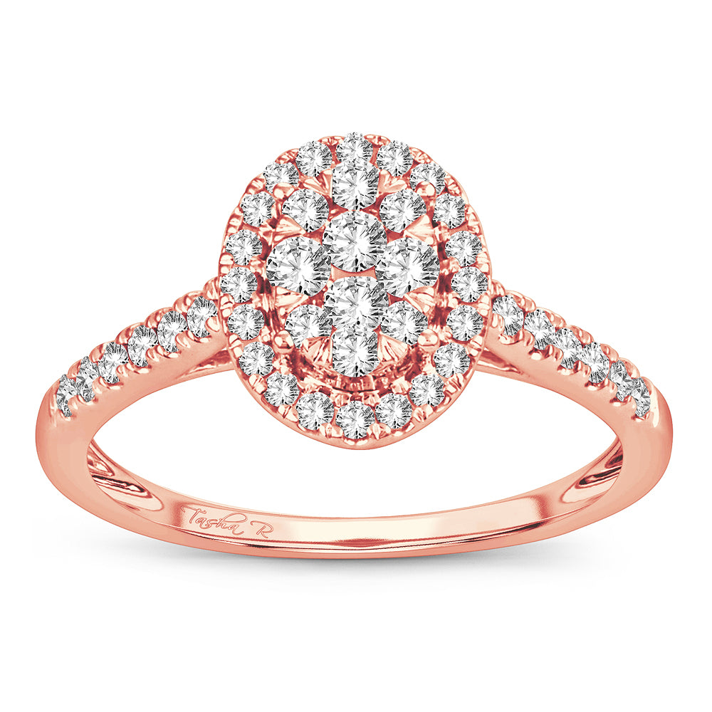 Romantic Rose Gold Lab Diamond Fashion Ring - 0.50CT Brilliance