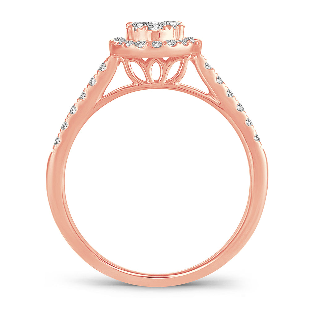 Romantic Rose Gold Lab Diamond Fashion Ring - 0.50CT Brilliance