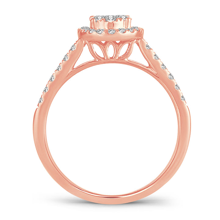 Romantic Rose Gold Lab Diamond Fashion Ring - 0.50CT Brilliance