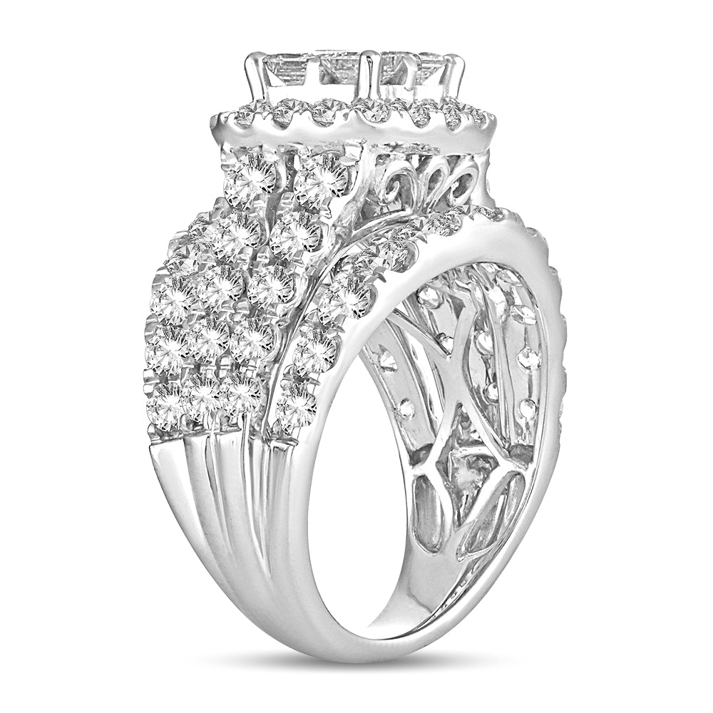 Brilliant 14k White Gold 4CT Lab Diamond Bridal Ring