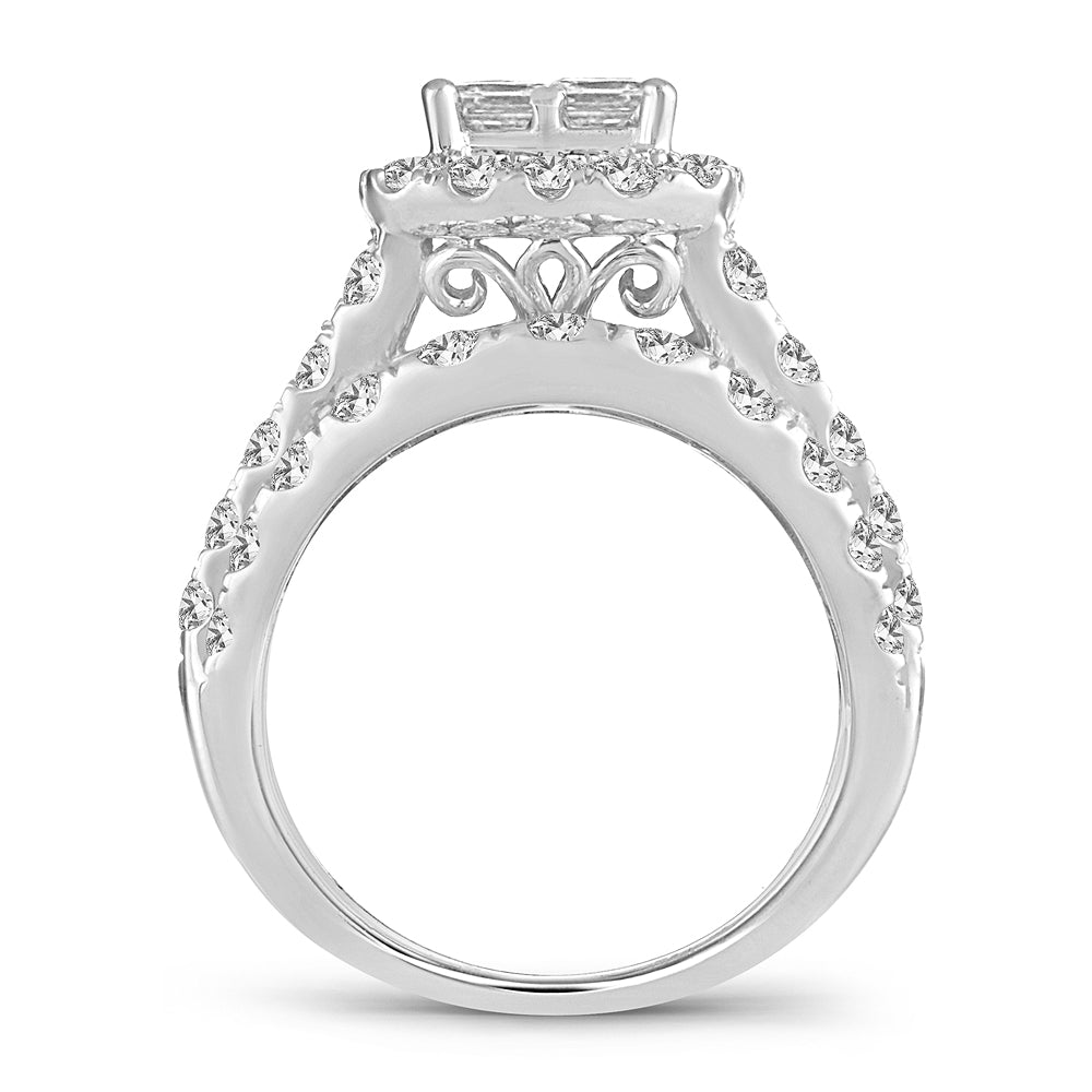 Brilliant 14k White Gold 4CT Lab Diamond Bridal Ring
