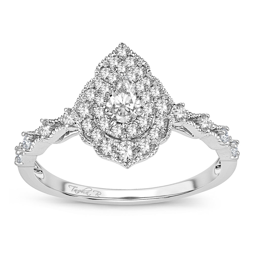 Timeless 14k White Gold Lab Diamond Engagement Ring 0.50CT