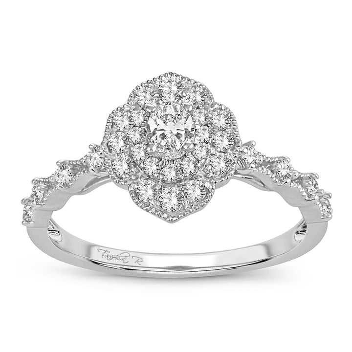 Brilliant 14k White Gold Lab Diamond Engagement Ring 0.50CT