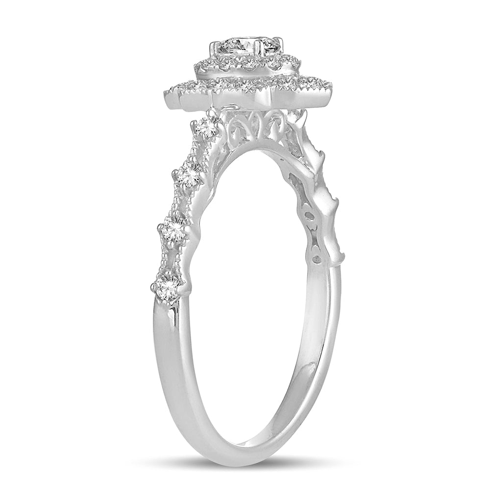 Brilliant 14k White Gold Lab Diamond Engagement Ring 0.50CT