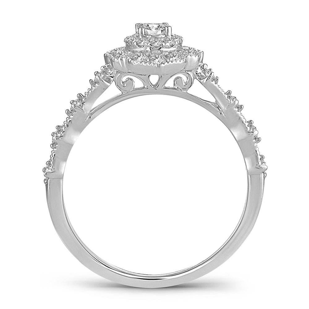Brilliant 14k White Gold Lab Diamond Engagement Ring 0.50CT