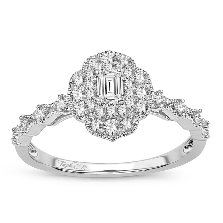 Timeless 14k White Gold Lab Diamond Engagement Ring 0.50CT