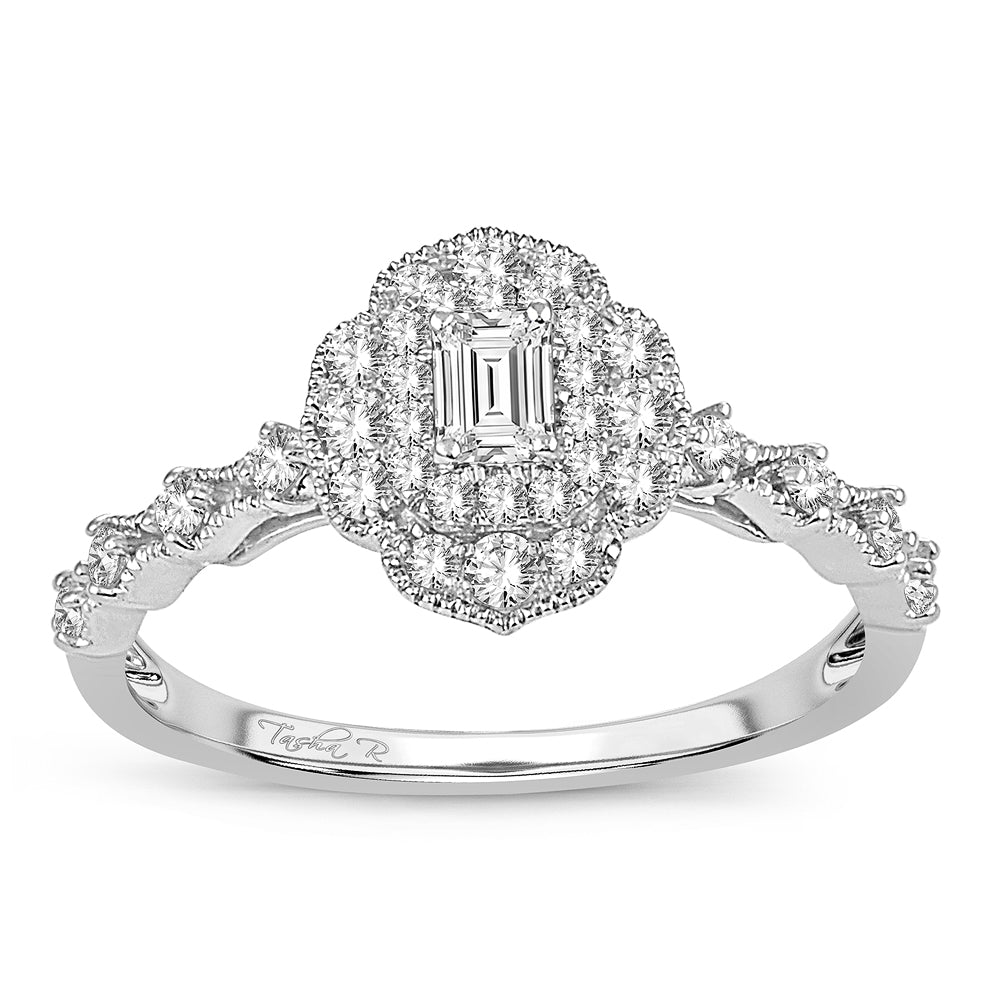 Timeless 14K White Gold 0.50CT Diamond Engagement Ring
