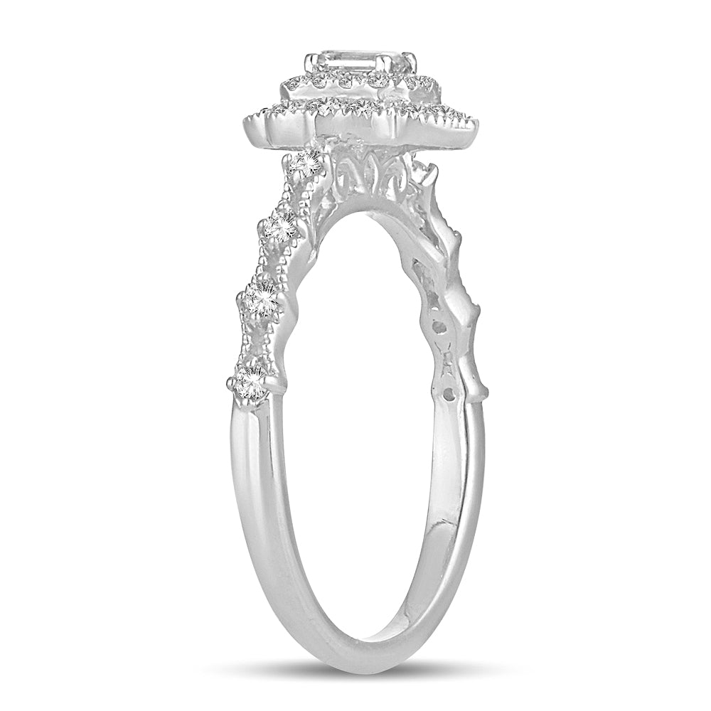 Timeless 14k White Gold Lab Diamond Engagement Ring 0.50CT