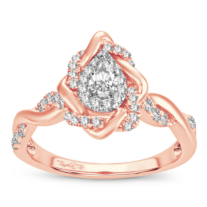 Romantic 14k Rose Gold Lab Diamond Engagement Ring (0.50CT)