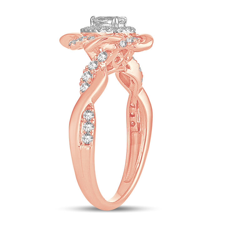 Romantic 14k Rose Gold Lab Diamond Engagement Ring (0.50CT)