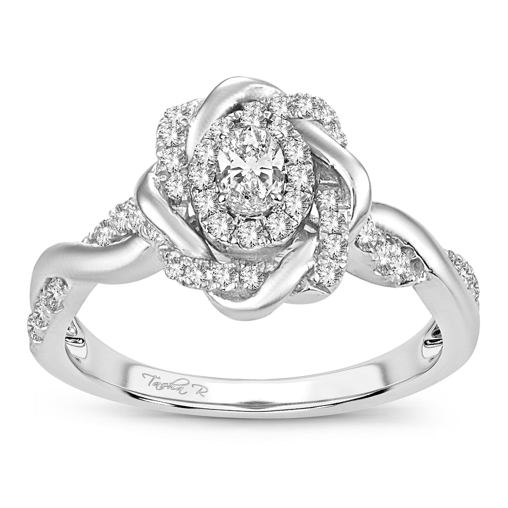 Refined 14k White Gold Certified Lab Diamond Ring 0.50CT