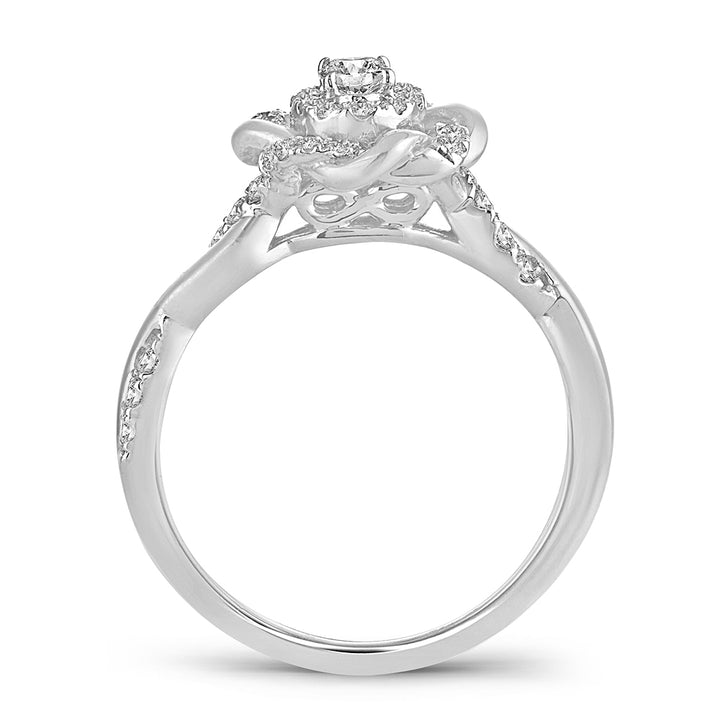 Refined 14k White Gold Certified Lab Diamond Ring 0.50CT