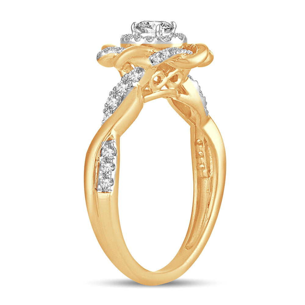Timeless 14K Yellow Gold Lab Diamond Engagement Ring 0.50CT