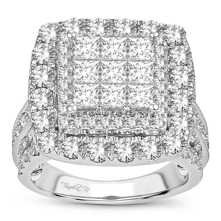 Brilliant 14k White Gold 4CT Lab Diamond Bridal Ring