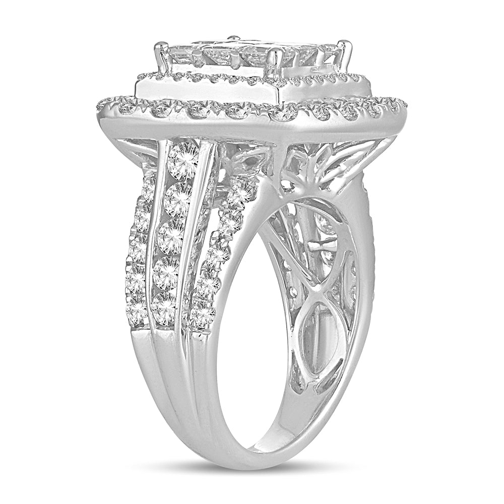 Brilliant 14k White Gold 4CT Lab Diamond Bridal Ring