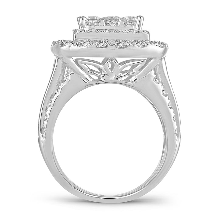 Brilliant 14k White Gold 4CT Lab Diamond Bridal Ring