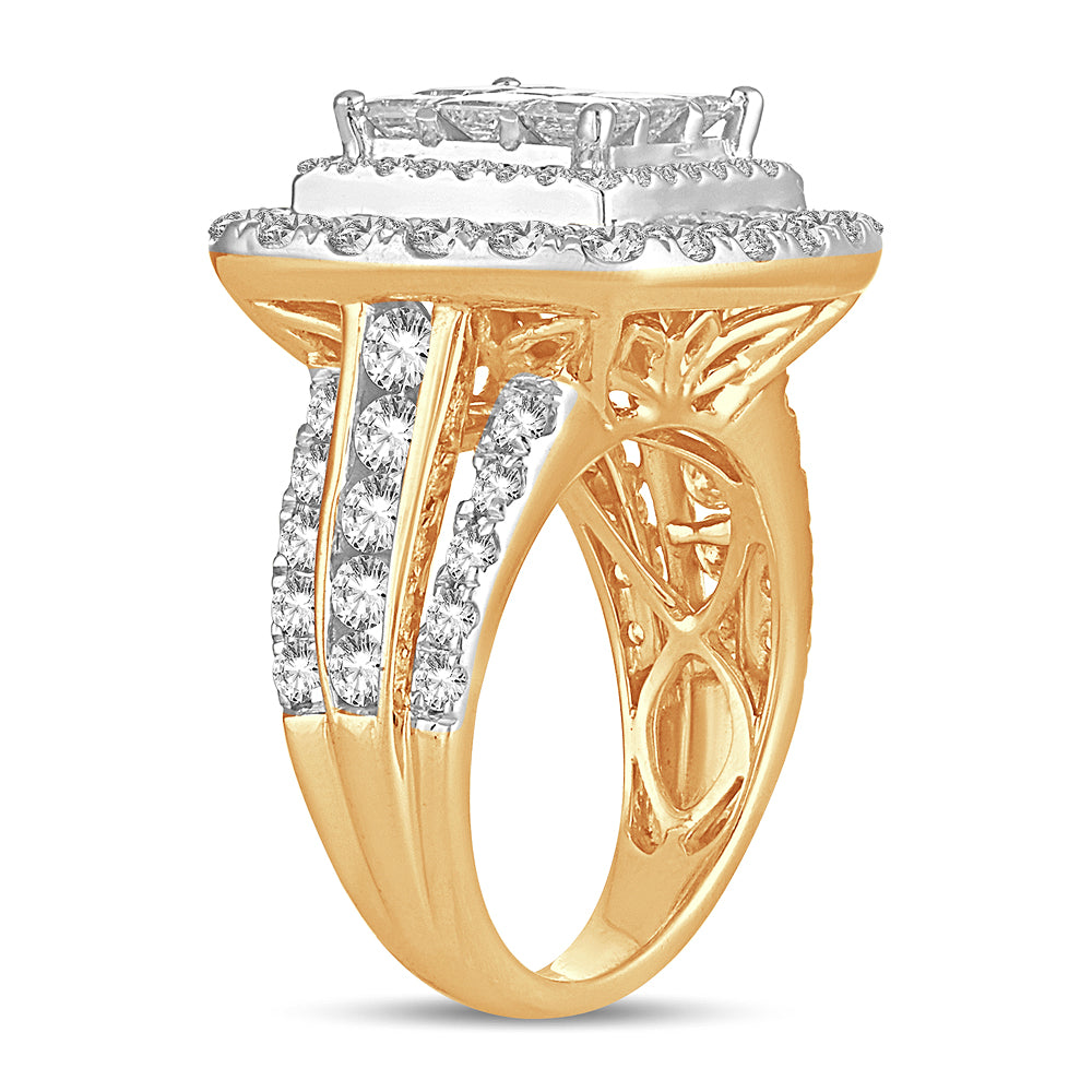 Brilliant 14k Yellow Gold 4CT Lab Diamond Bridal Ring