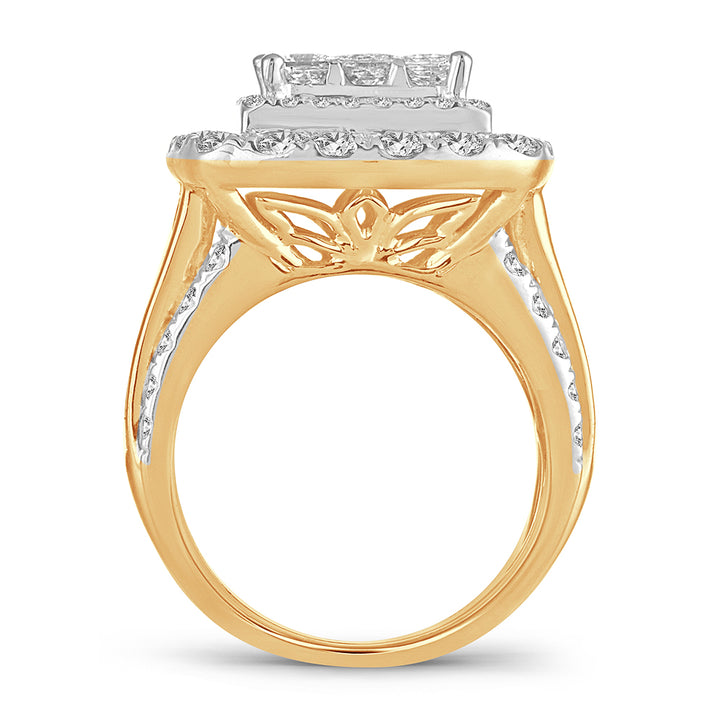 Brilliant 14k Yellow Gold 4CT Lab Diamond Bridal Ring