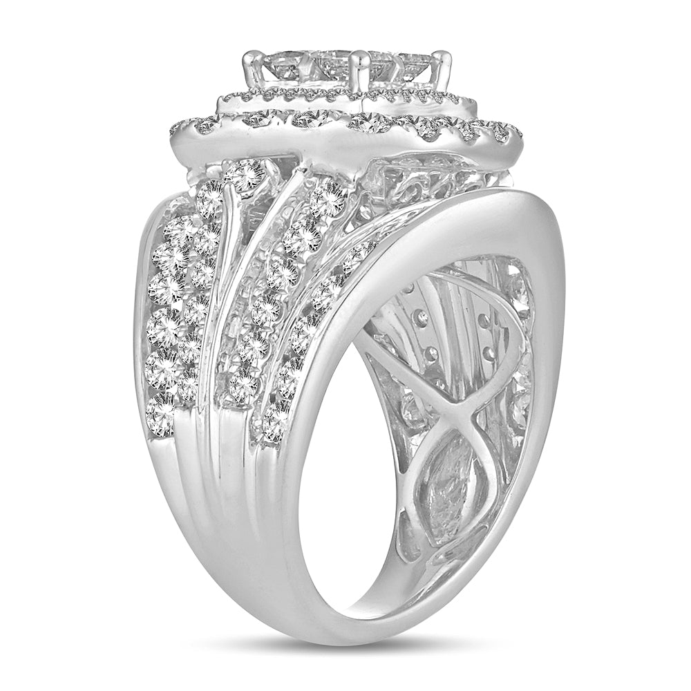 Brilliant 14k White Gold 4CT Lab Diamond Bridal Ring