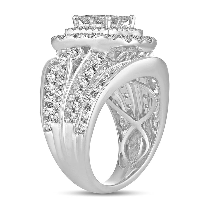 Brilliant 14k White Gold 4CT Lab Diamond Bridal Ring