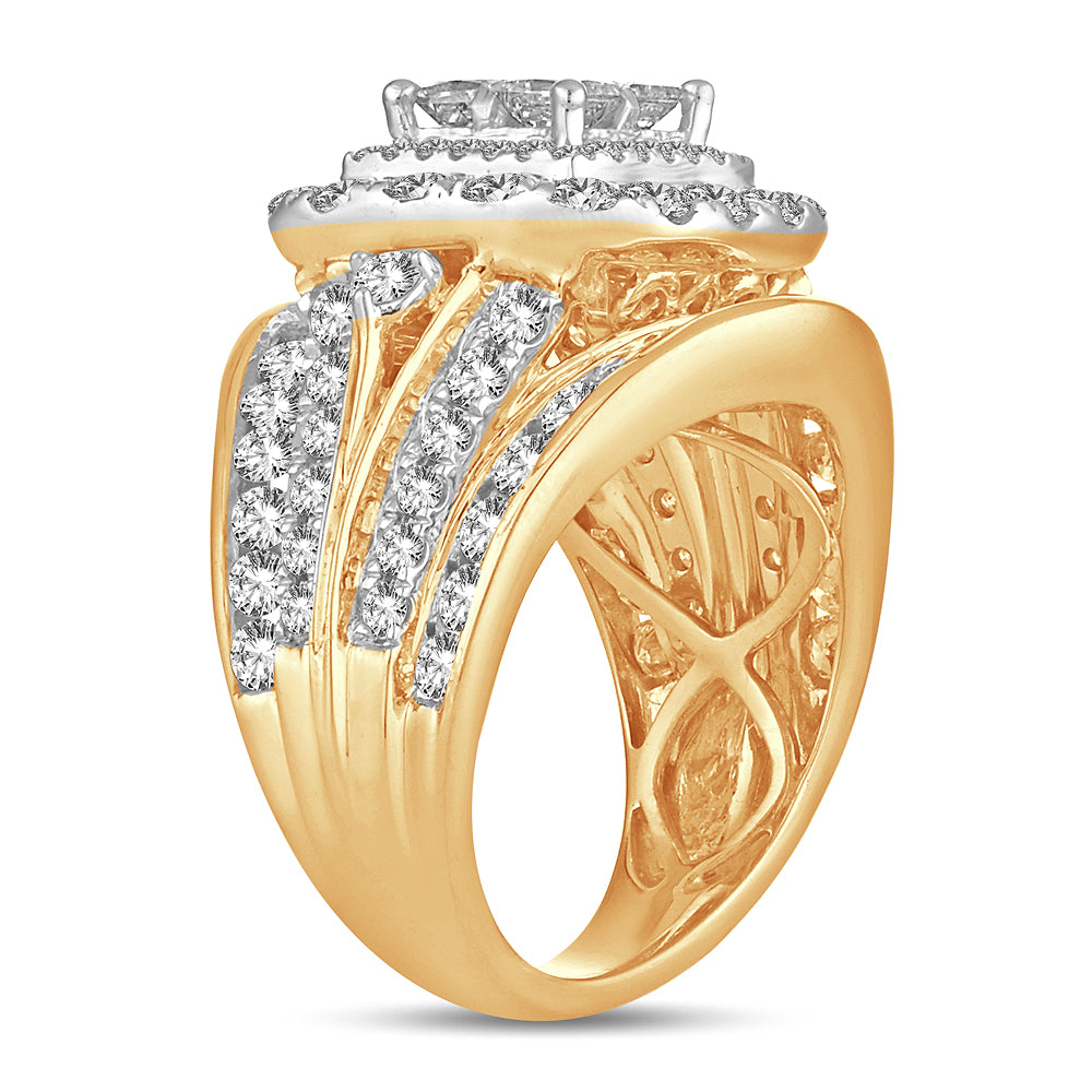 Brilliant 14k Yellow Gold 4CT Lab Diamond Bridal Ring