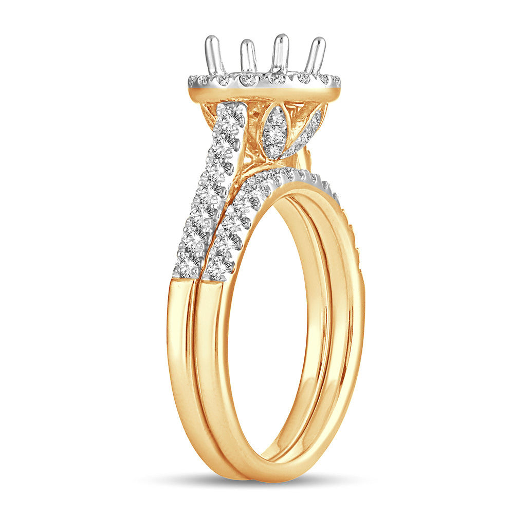 14K Yellow Gold Lab Diamond Semi-Mount Engagement Ring