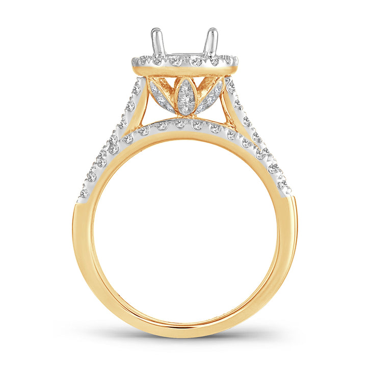 14K Yellow Gold Lab Diamond Semi-Mount Engagement Ring