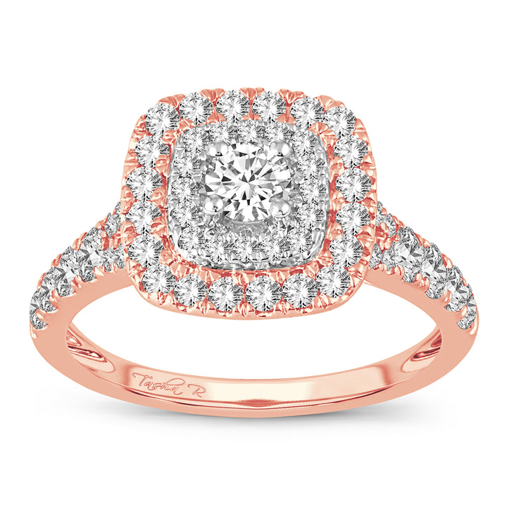 Romantic 14k Rose Gold Lab Diamond Engagement Ring (1.00CT)