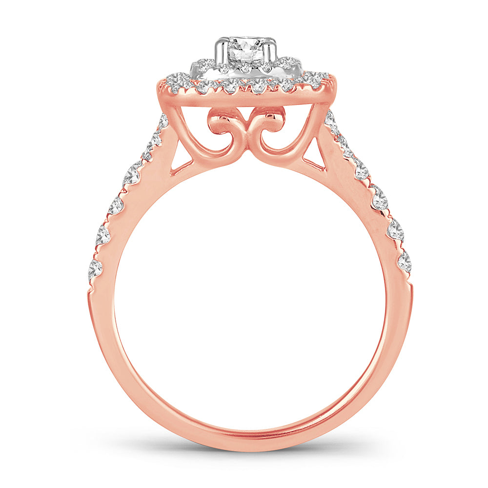 Romantic 14k Rose Gold Lab Diamond Engagement Ring (1.00CT)
