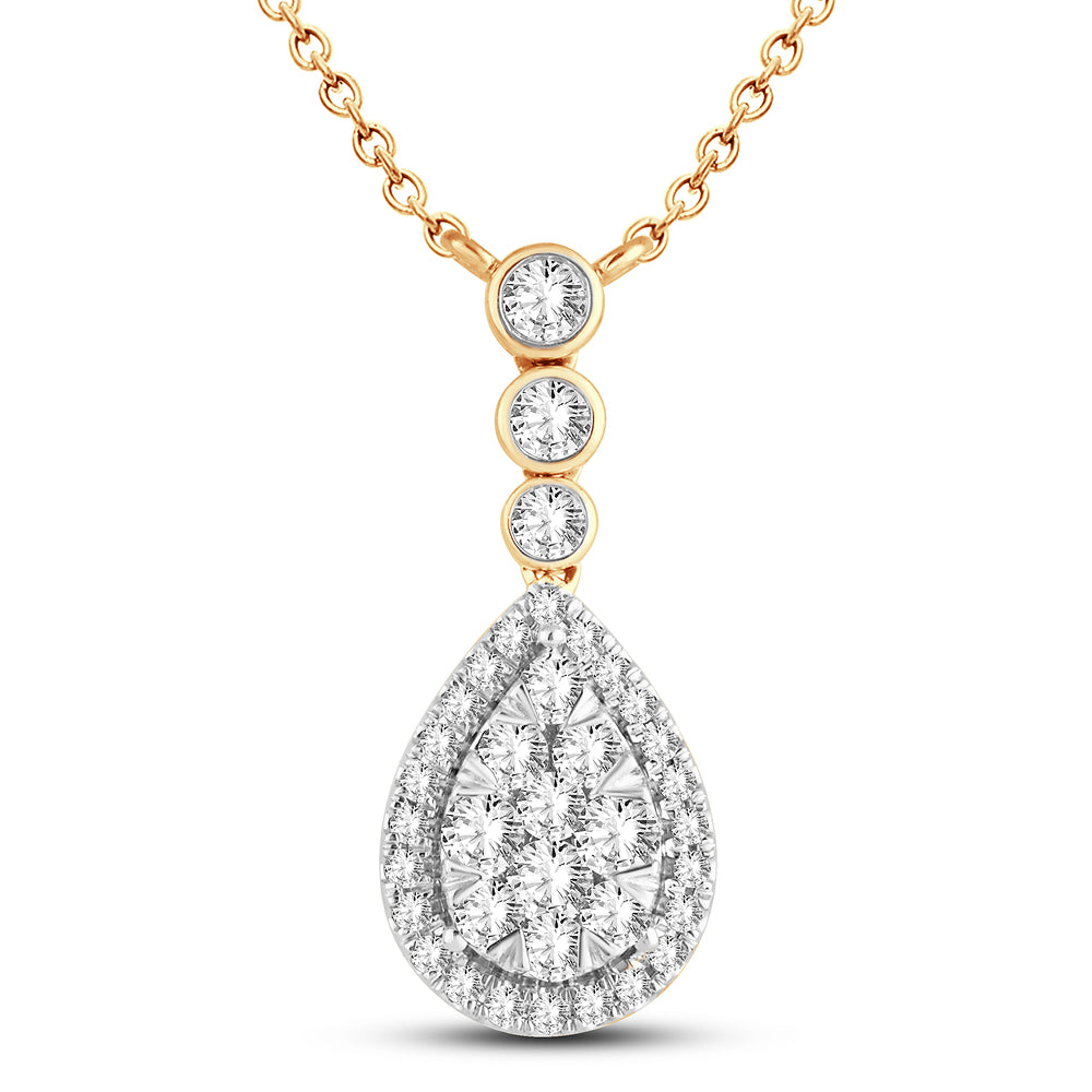 Brilliant 14k Yellow Gold 2.02CT Lab Diamond Pendant