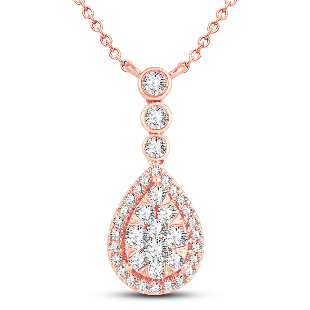 Romantic Rose Gold Lab Diamond Pendant: Timeless Elegance