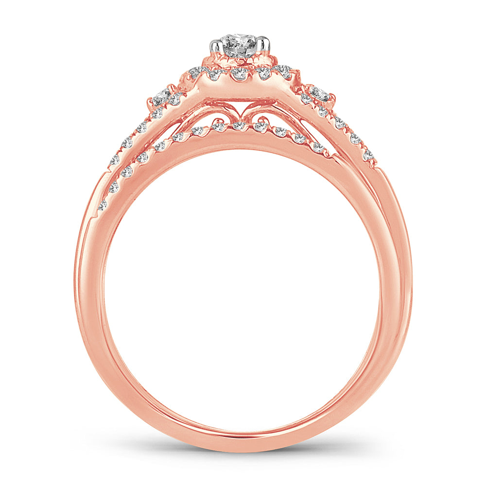 Sparkling 14k Rose Gold Lab Diamond Engagement Ring