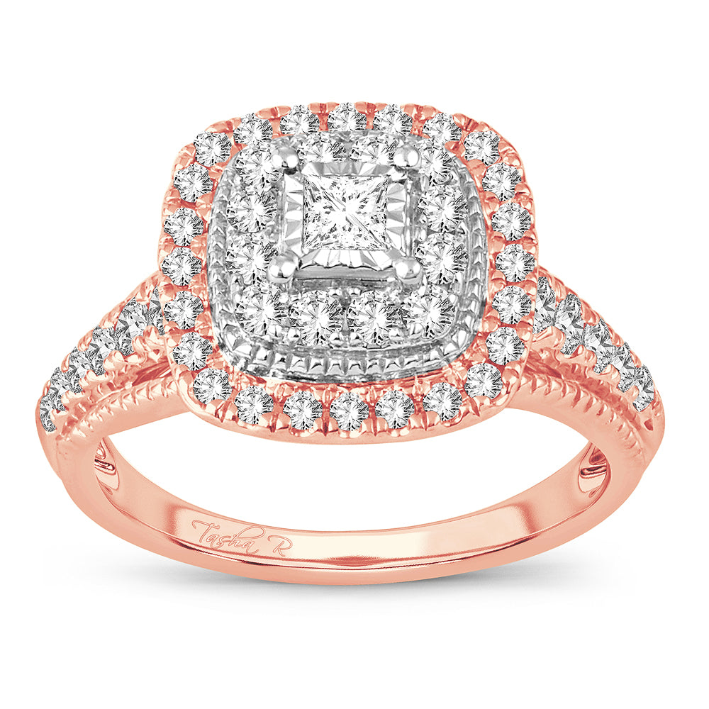 Romantic 14k Rose Gold Lab Diamond Engagement Ring
