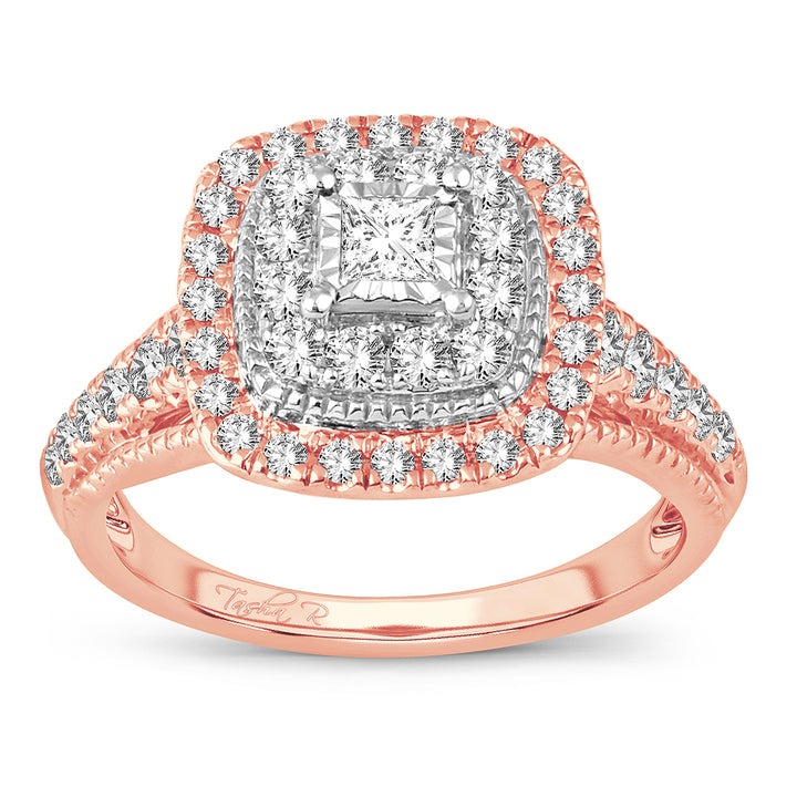 Romantic 14k Rose Gold Lab Diamond Engagement Ring