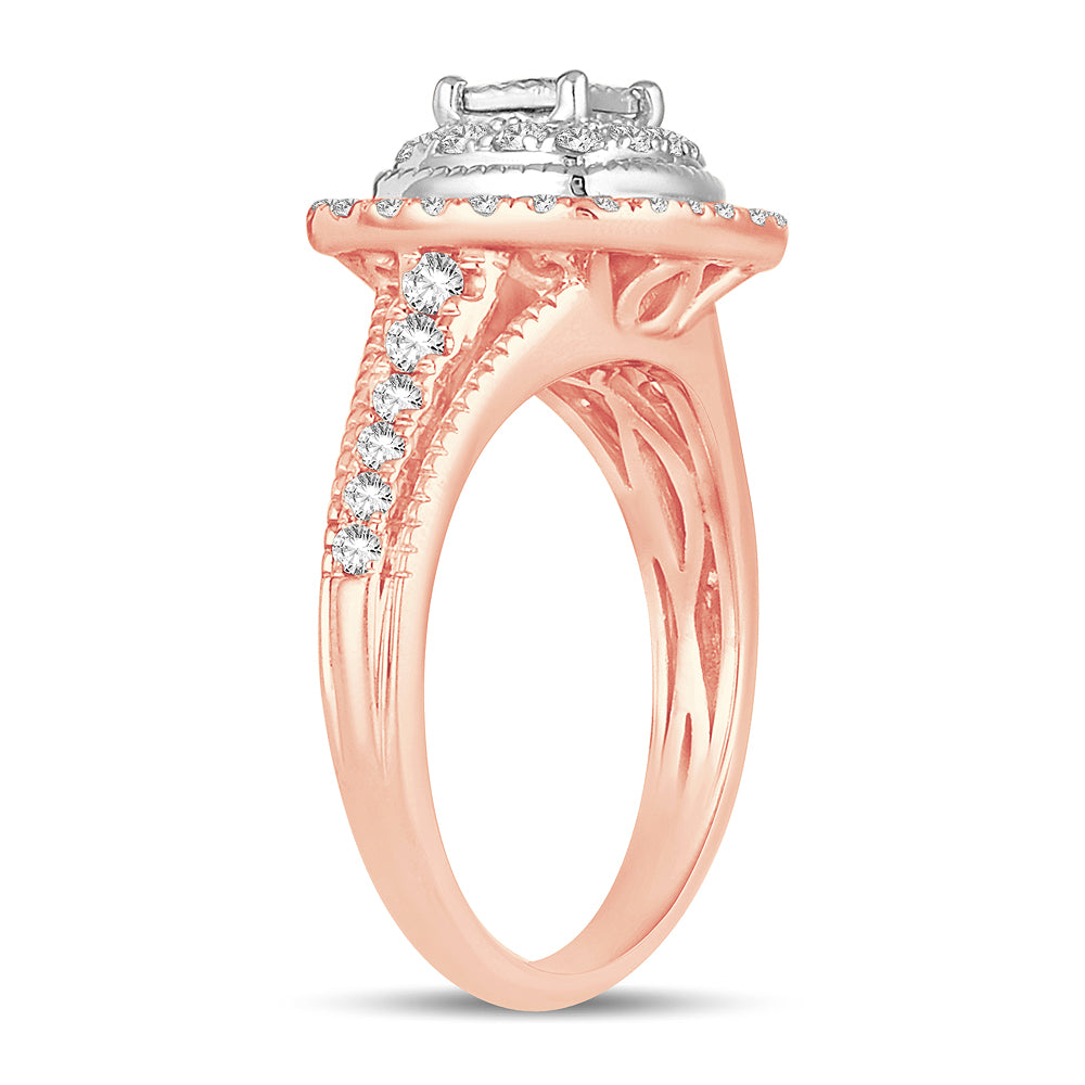 Romantic 14k Rose Gold Lab Diamond Engagement Ring