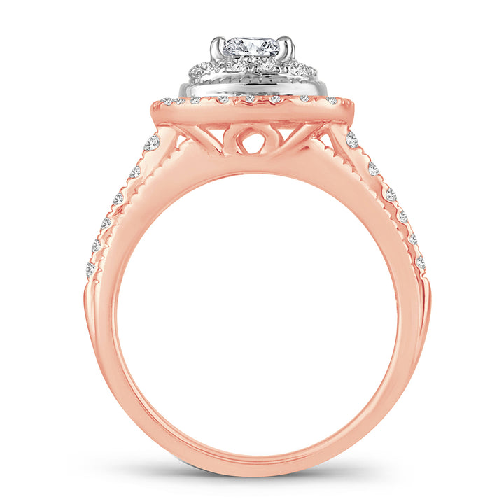 Romantic 14k Rose Gold Lab Diamond Engagement Ring