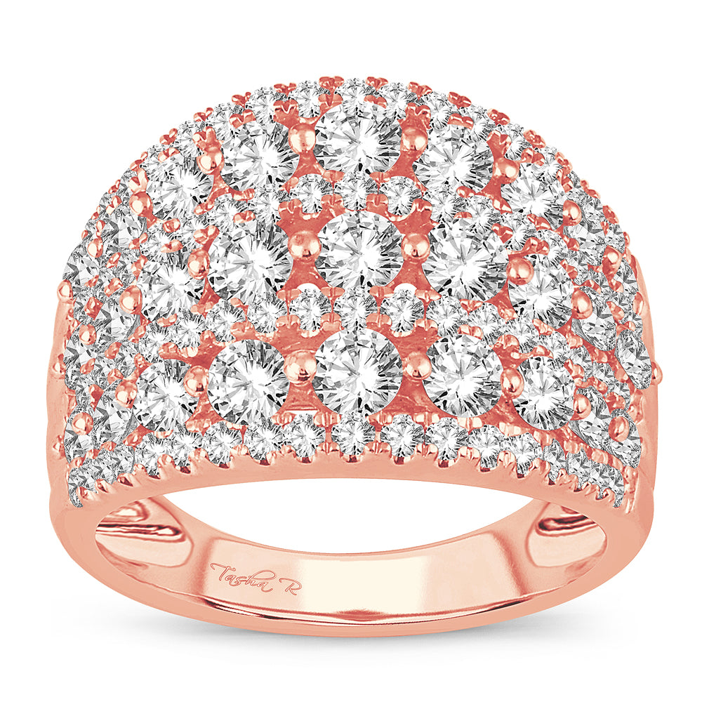 Romantic 14k Rose Gold 2ct Lab Diamond Womens Fashion Band