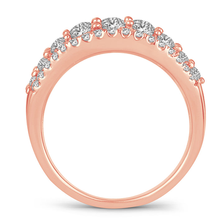 Romantic 14k Rose Gold 2ct Lab Diamond Womens Fashion Band