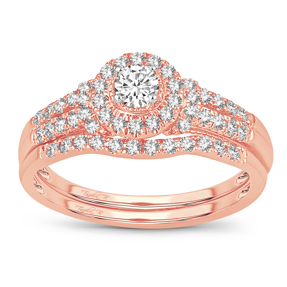 Sparkling 14k Rose Gold Lab Diamond Engagement Ring