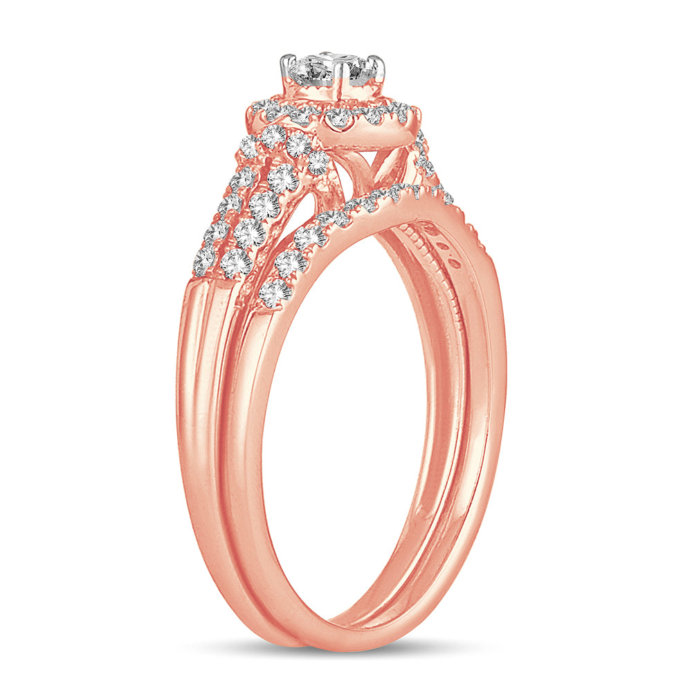 Sparkling 14k Rose Gold Lab Diamond Engagement Ring