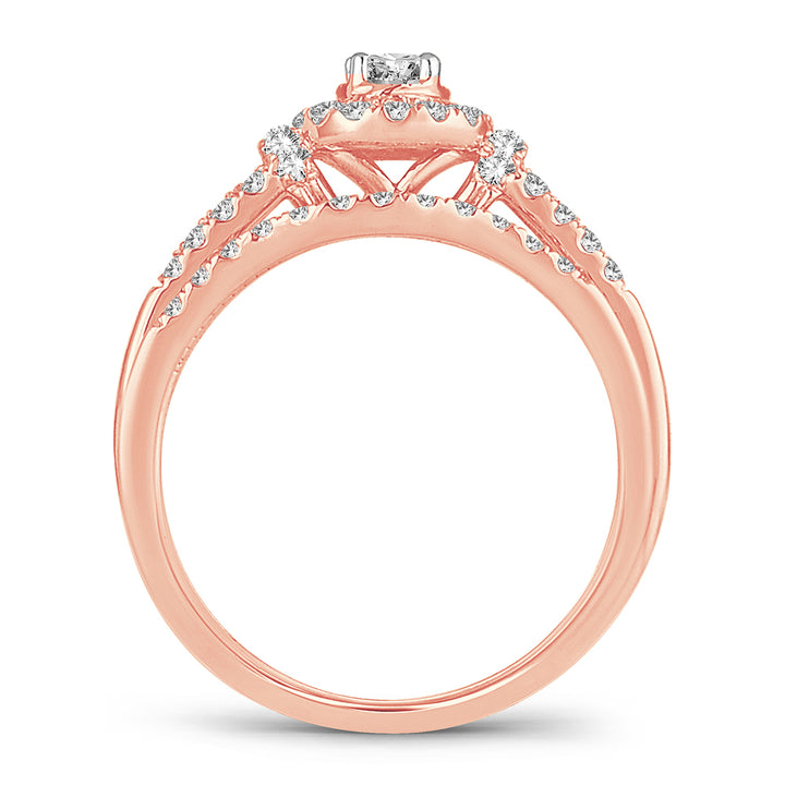 Sparkling 14k Rose Gold Lab Diamond Engagement Ring
