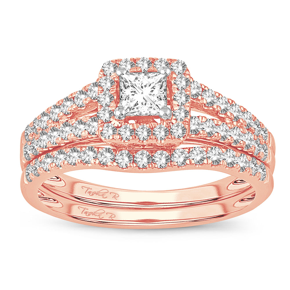 Romantic 14k Rose Gold Lab Diamond Bridal Ring (1CT)