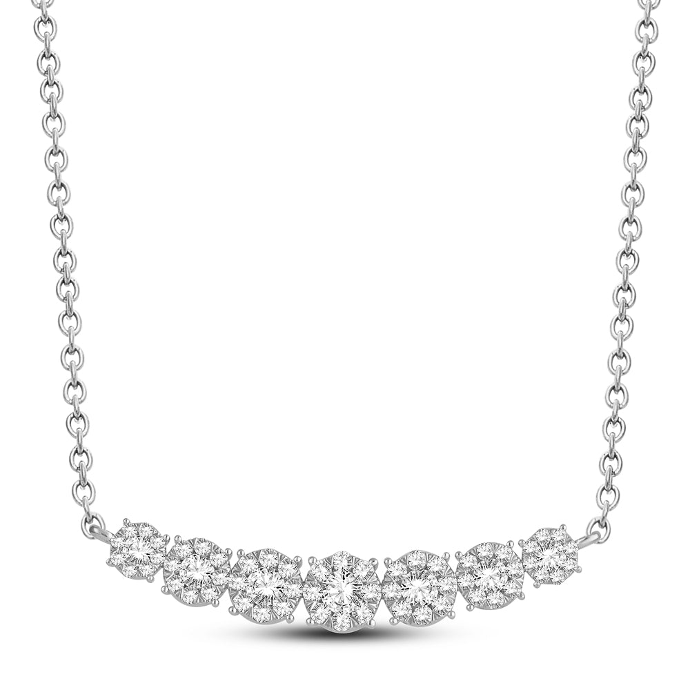 Brilliant 14K White Gold Lab-Grown Diamond Pendant Necklace