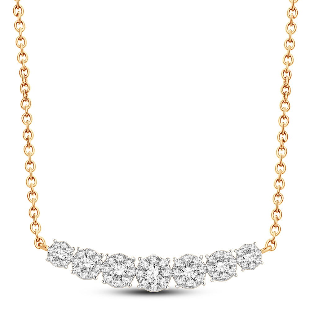 Brilliant 14K Yellow Gold 3.03CT Lab Diamond Pendant Necklace