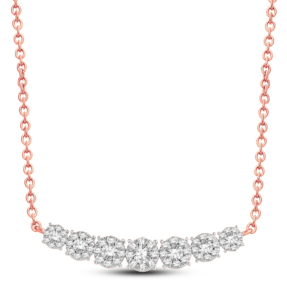 Romantic 14k Rose Gold Lab-Grown Diamond Pendant Necklace