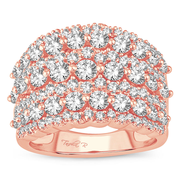 14k Rose Gold 2ct Lab Diamond Womens Fashion Band