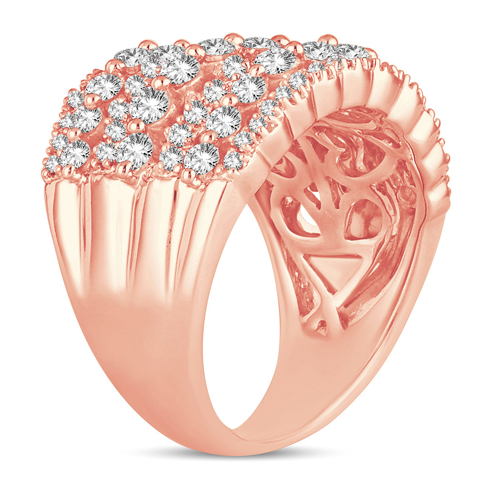 14k Rose Gold 2ct Lab Diamond Womens Fashion Band