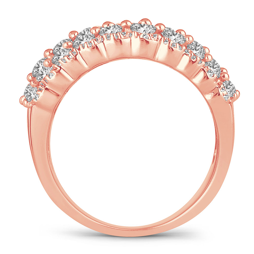 14k Rose Gold 2ct Lab Diamond Womens Fashion Band