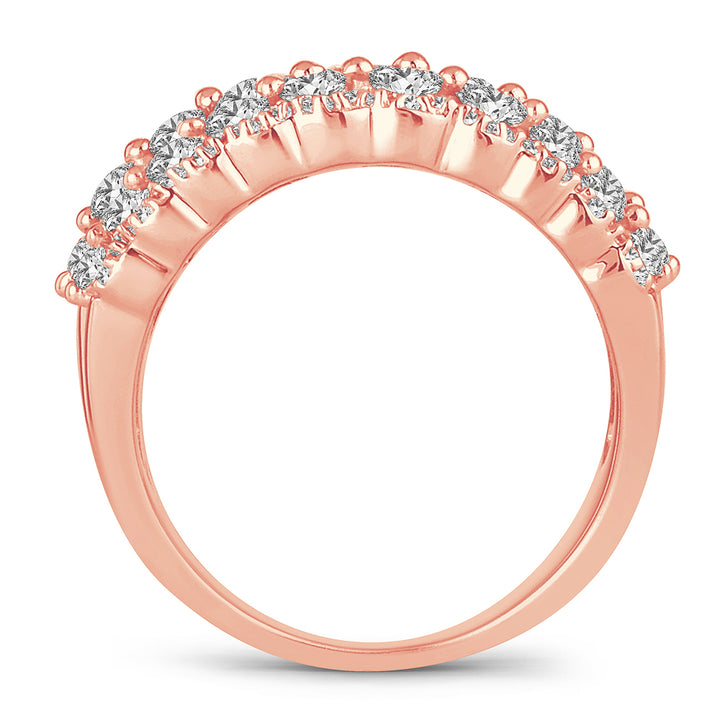 14k Rose Gold 2ct Lab Diamond Womens Fashion Band