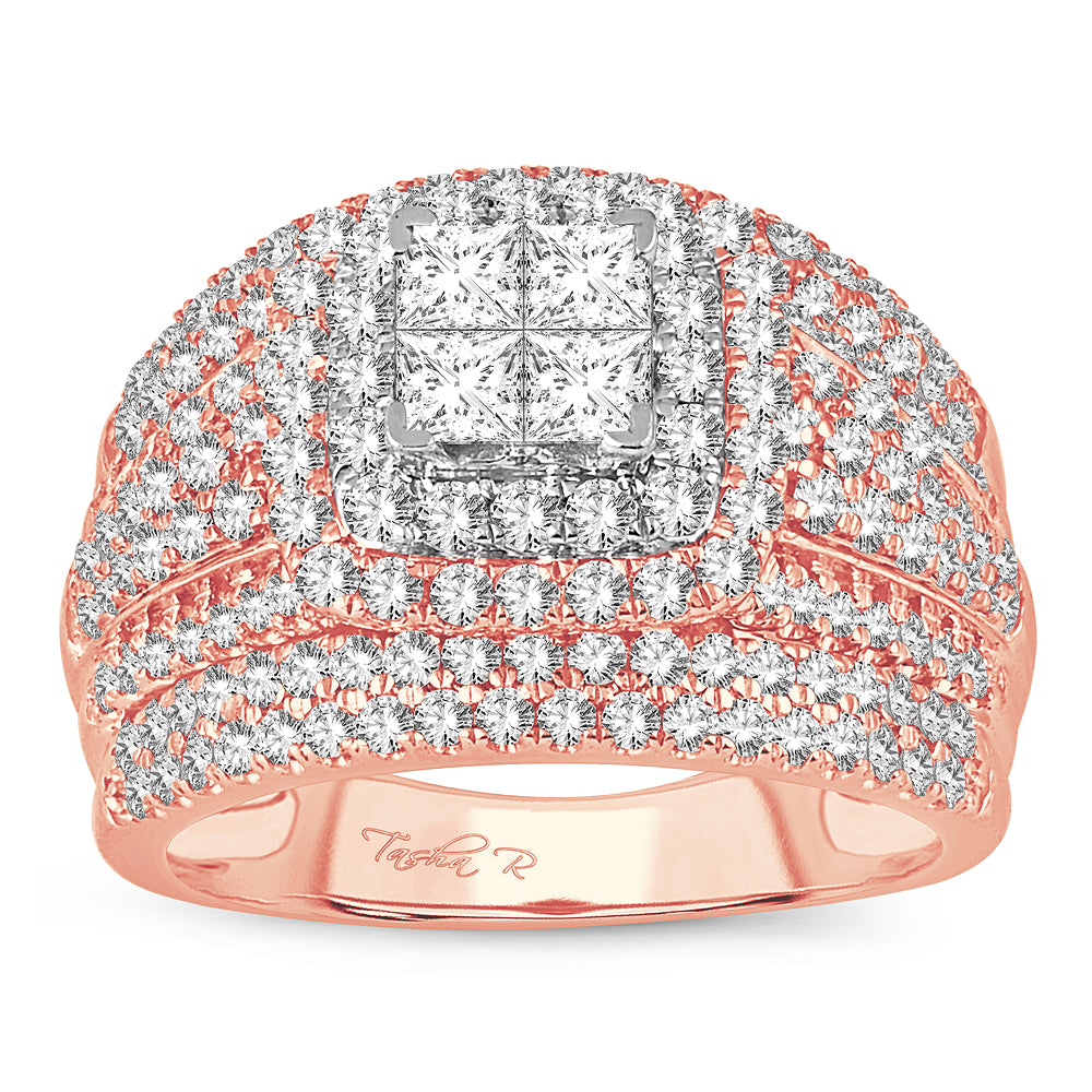 14k Rose Gold 2.02CT Lab Diamond Bridal Engagement Ring